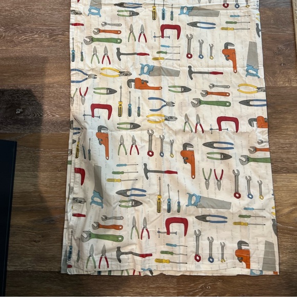 Pottery Barn Kids Trevor Twin Flat Sheet Tools Construction Carpentry Flat only - Picture 2 of 8
